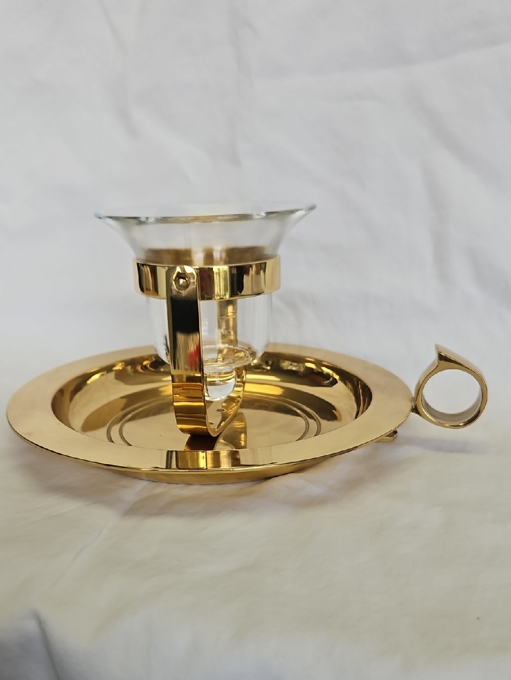PartyLite Gold Candle with Handle.